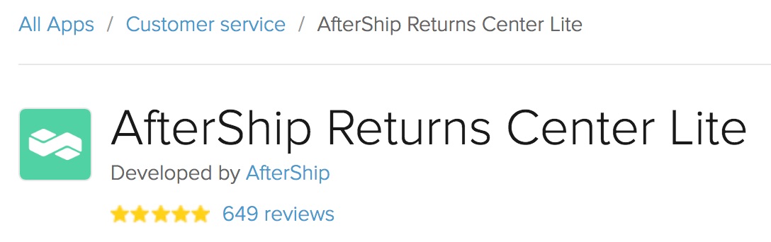 Product renamed to AfterShip Returns Center Lite