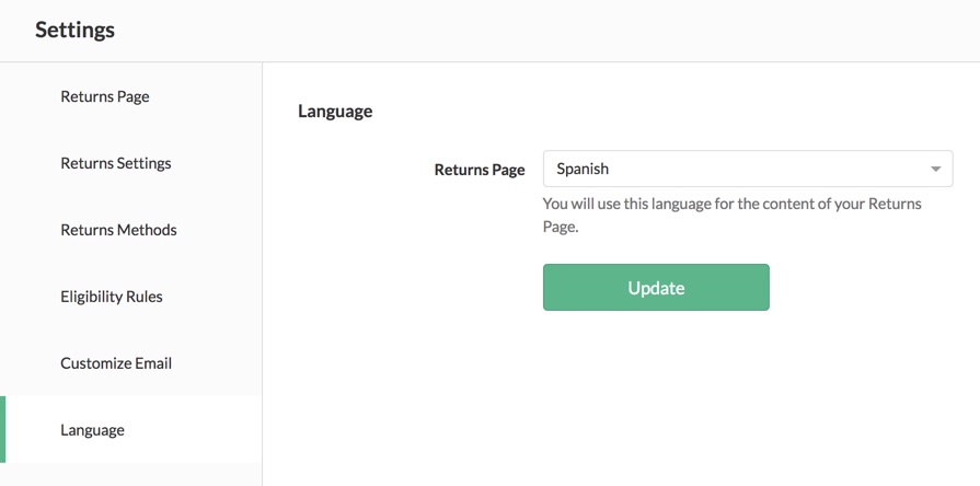 Product Update: Returns Page in your language