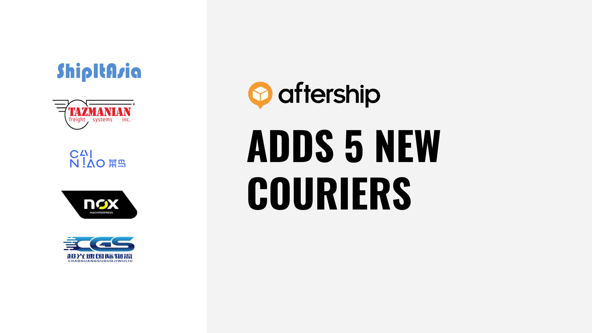 AfterShip adds 5 new couriers this week (21 Sep 2020 to 25 Sep 2020)