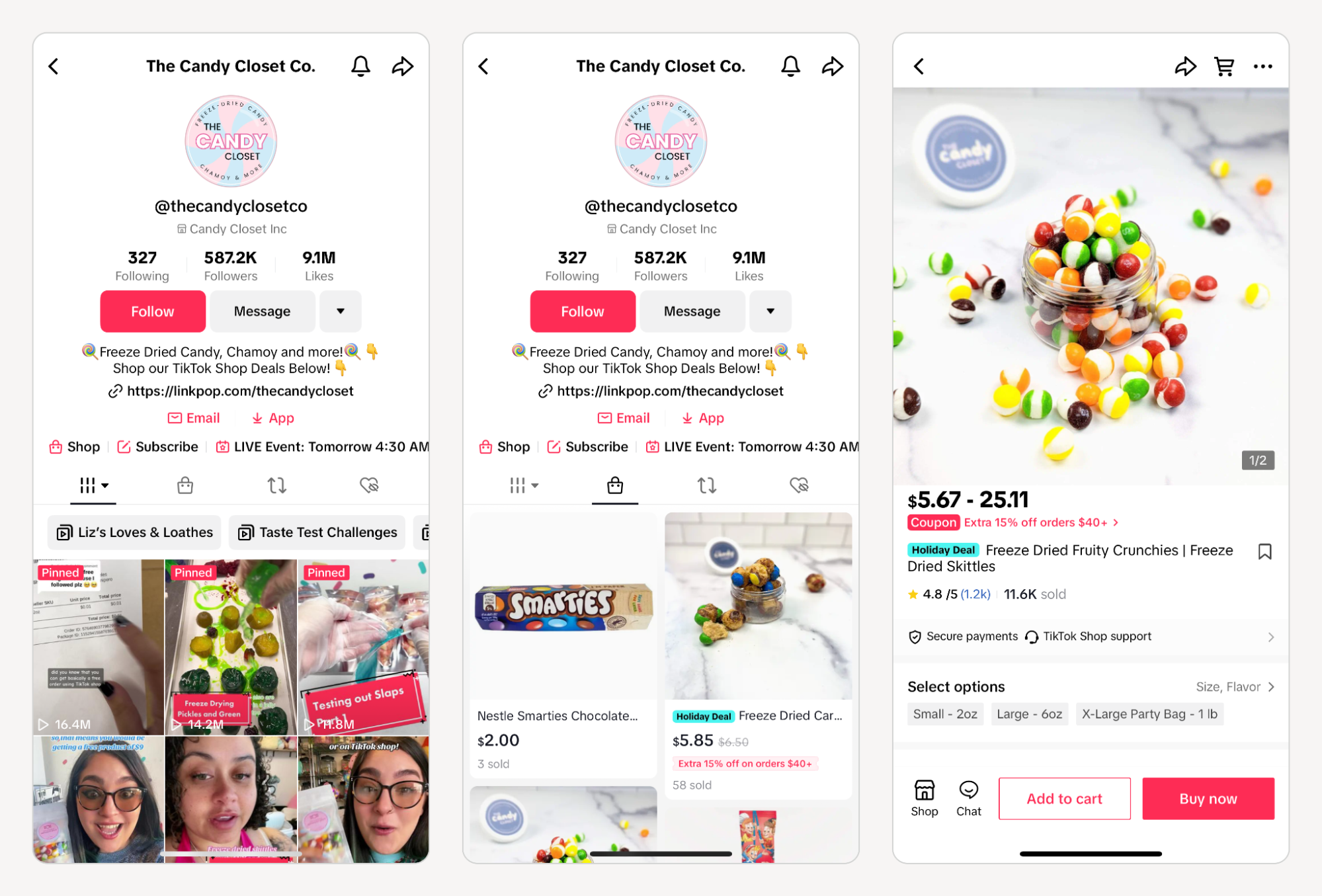 Product Showcase lets users browse all of your products from your profile