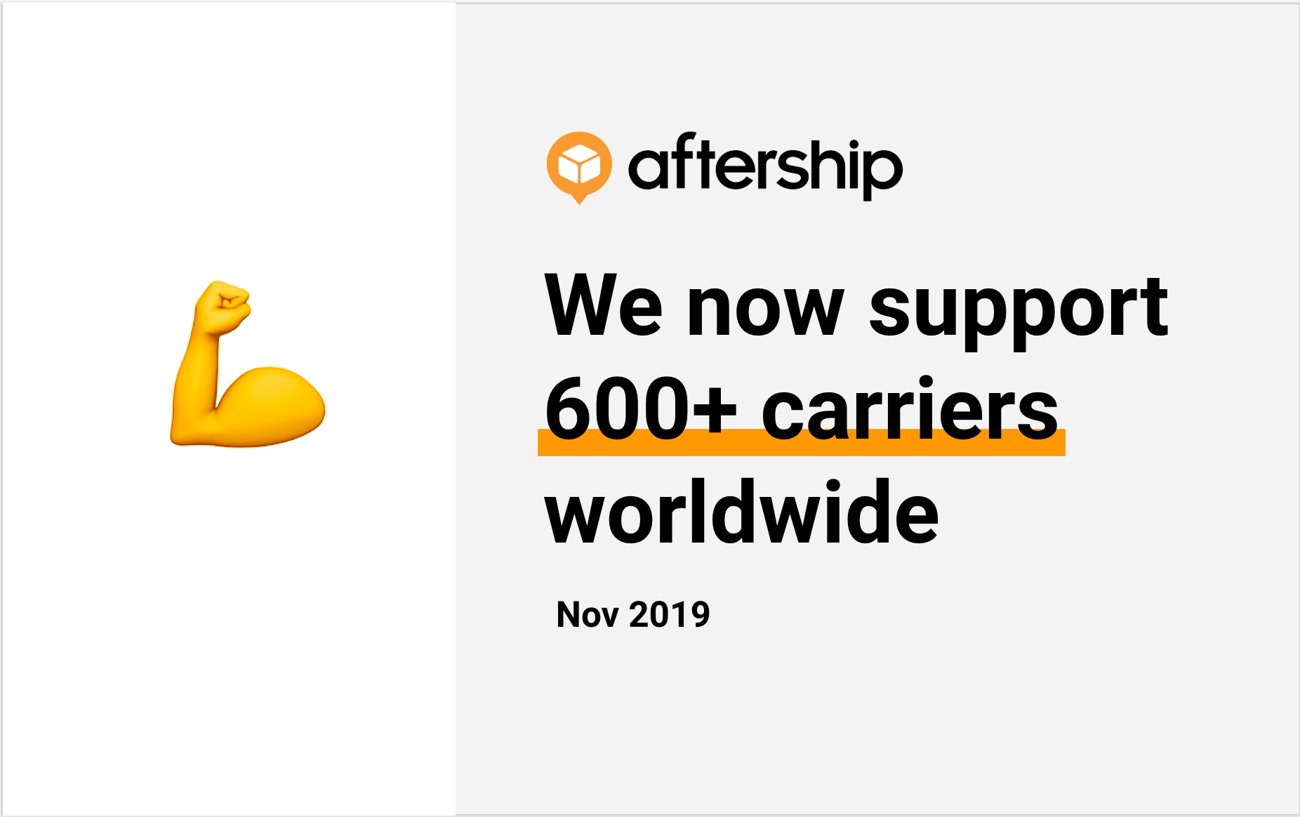 AfterShip now tracks over 600 carriers worldwide