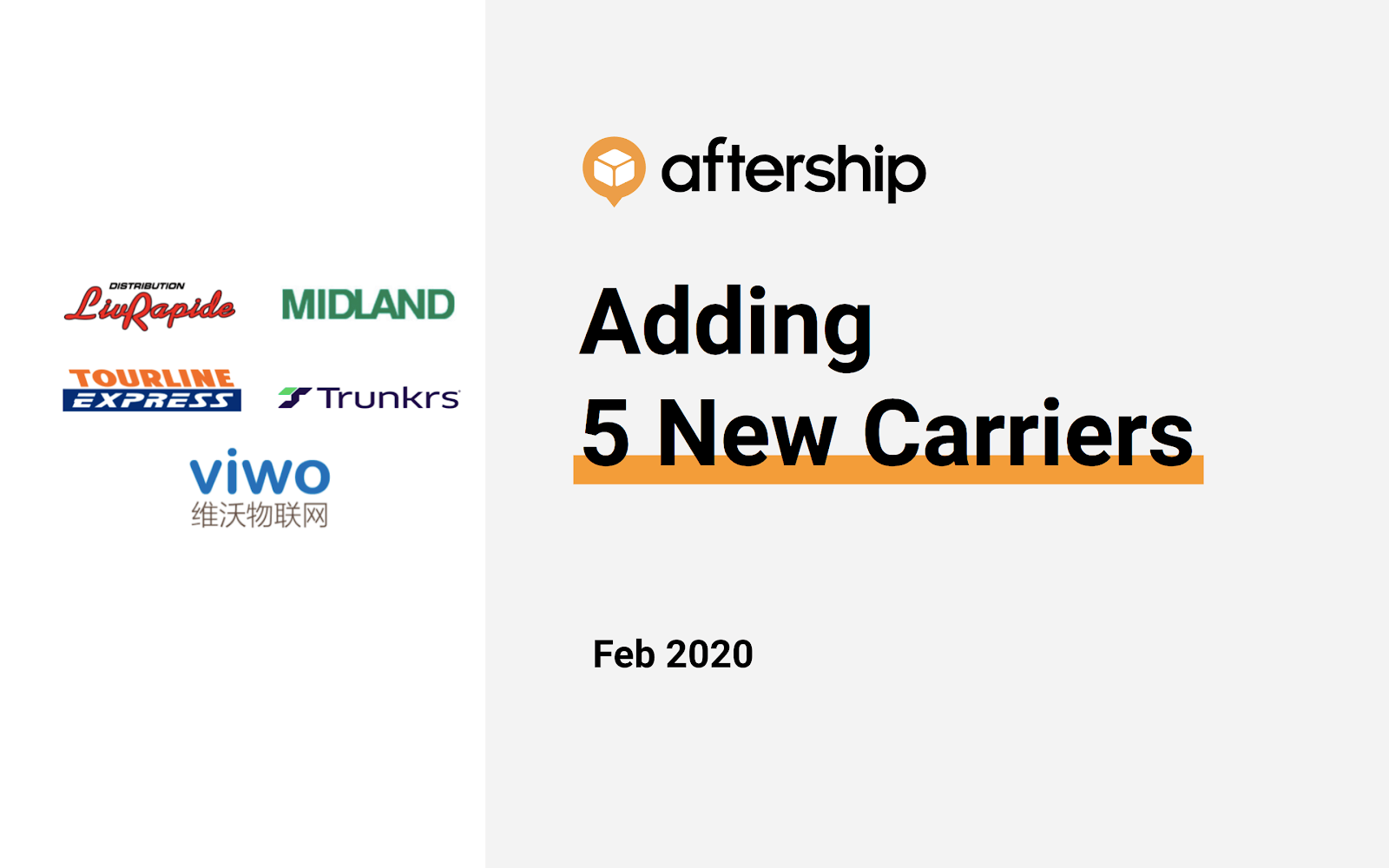 AfterShip newly supported 5 carriers