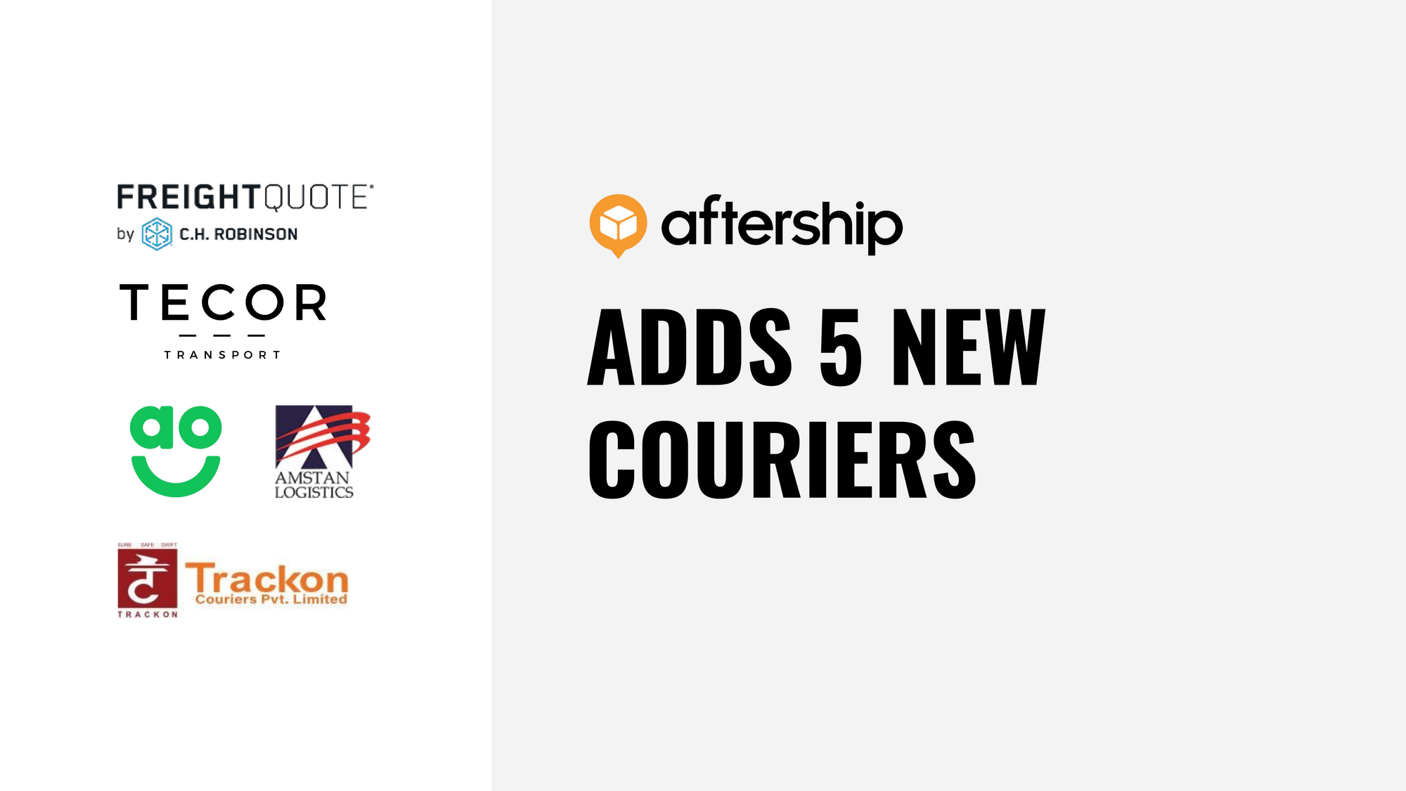AfterShip adds 5 new couriers this week (7 Dec 2020 to 11 Dec 2020)