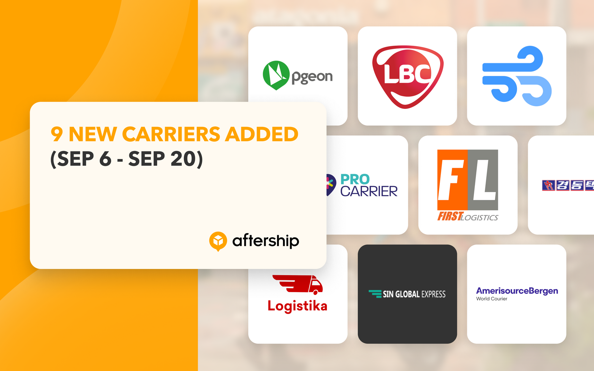AfterShip Adds 9 New Couriers in the Last Two Weeks (6th September 2021 to 20th September 2021)