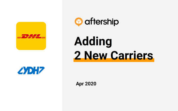 AfterShip added 2 new carriers this week (30 Mar 2020 to 02 Apr 2020)