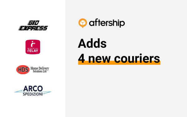 AfterShip adds 4 new couriers this week (24 August 2020 to 28 August 2020)